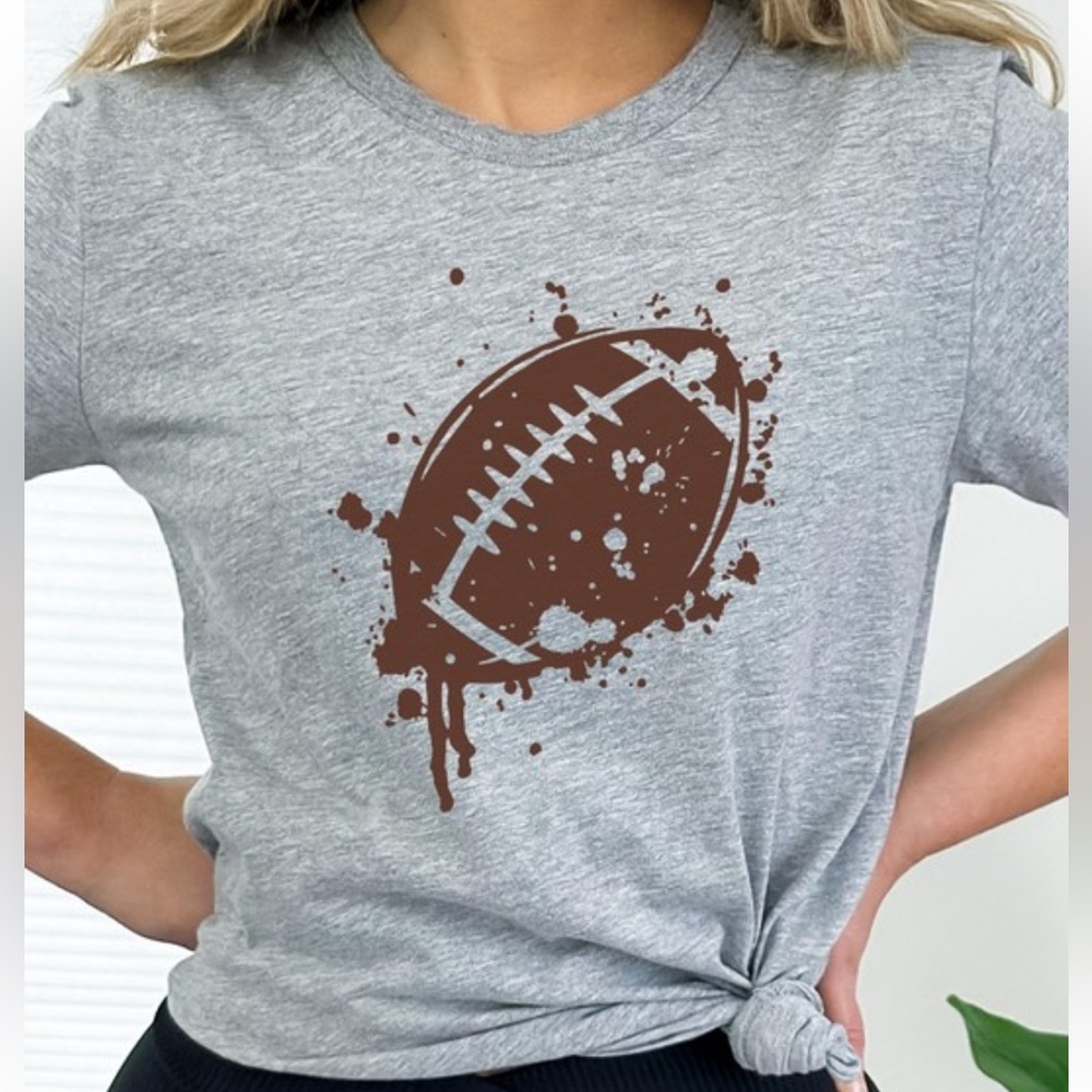 Gray football tee